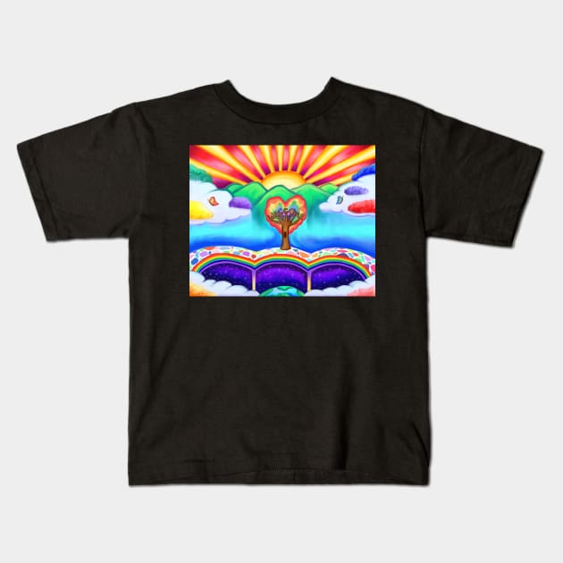 Welcome to Paradise Beyond the Rainbow Bridge Kids T-Shirt by Art by Deborah Camp